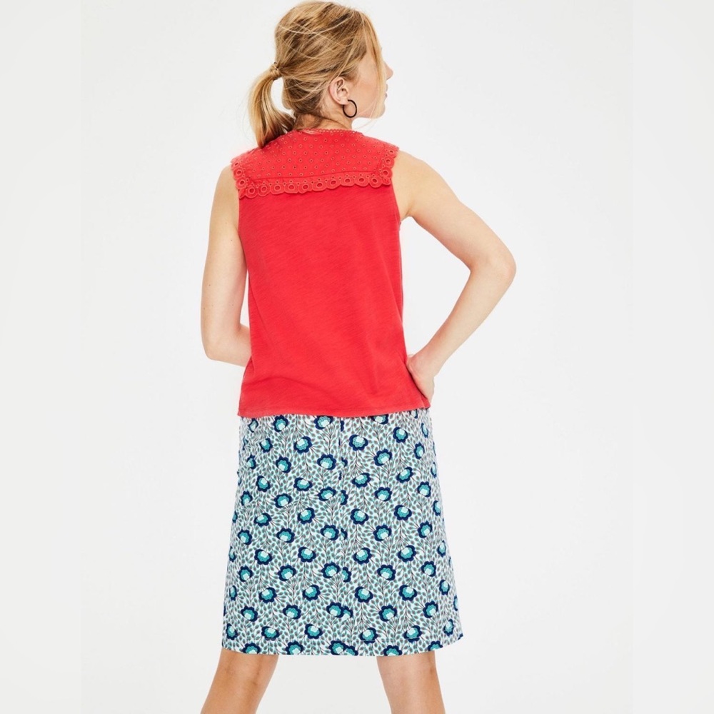 ๐HOST PICK | Boden โข Nella Eyelet Embroidered Jersey Sleeveless Top- Sunset - Picture 5 of 9